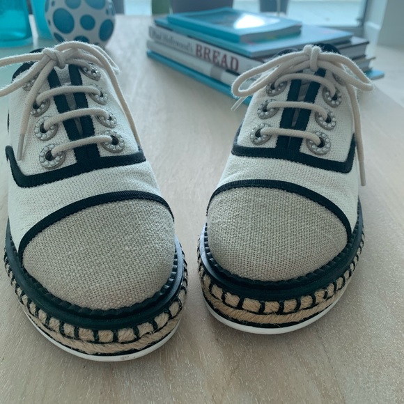 Chanel Canvas Oxford Espadrilles - Picture 1 of 8